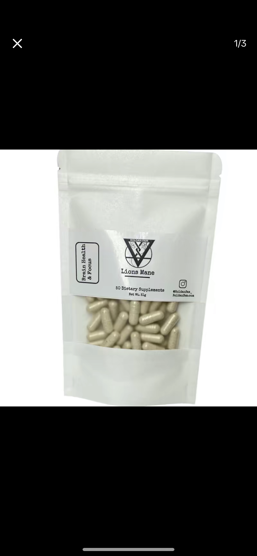 Lions Mane- 50 Vegan Capsules