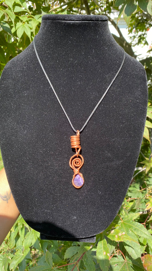 Amethyst Spiral Pendant